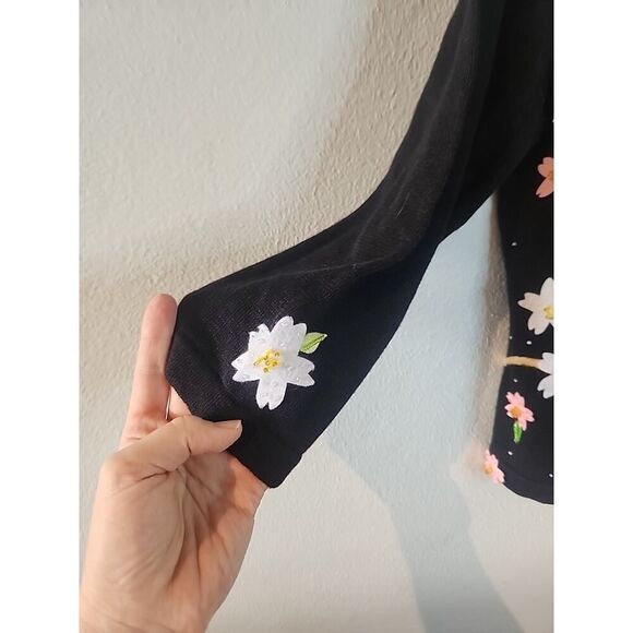 Berek Long Sleeve Button Down Floral Beaded Cardigan Sweater Petite Medium M - Picture 5 of 8